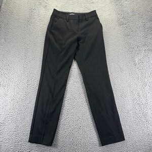 Express Columnist Pant Women's 2 Black Polyester Dress Ankle Mid Rise Stretch